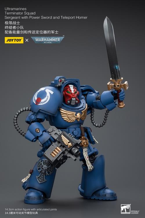 Joytoy 1/18 Warhammer 40k Ultramarines Terminator Squad Sergeant with Power Sword and Teleport Homer (2025)
