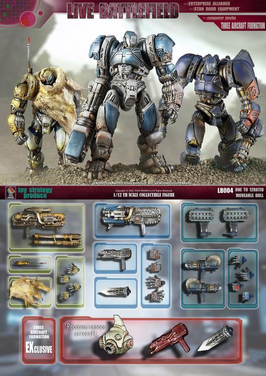 Toys Raider 1/12 Live Battlefield Conqueror Mecha Three Aircraft Formation