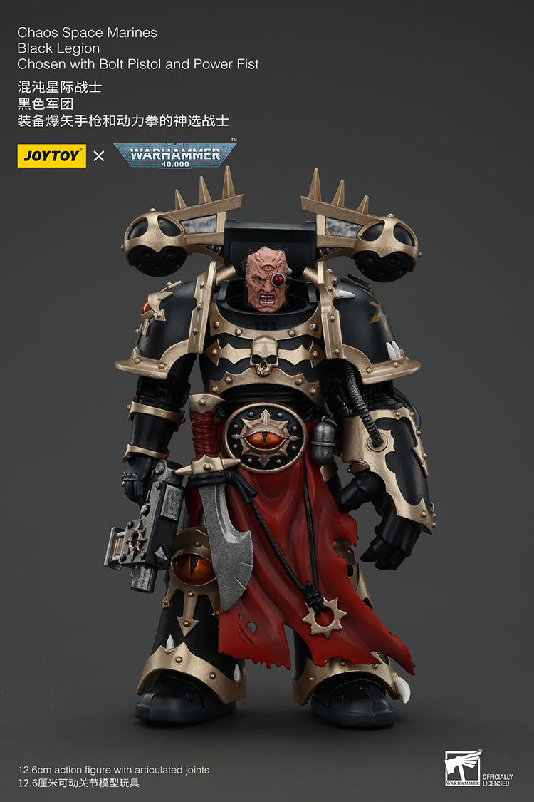 Joytoy 1/18 Warhammer 40k Chaos Space Marines Black Legion - Chosen with Bolt Pistol and Power Fist