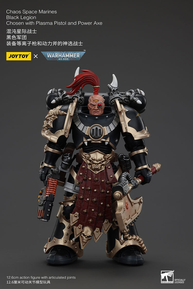 Joytoy 1/18 Warhammer 40k Chaos Space Marines Black Legion - Chosen with Plasma Pistol and Power Axe