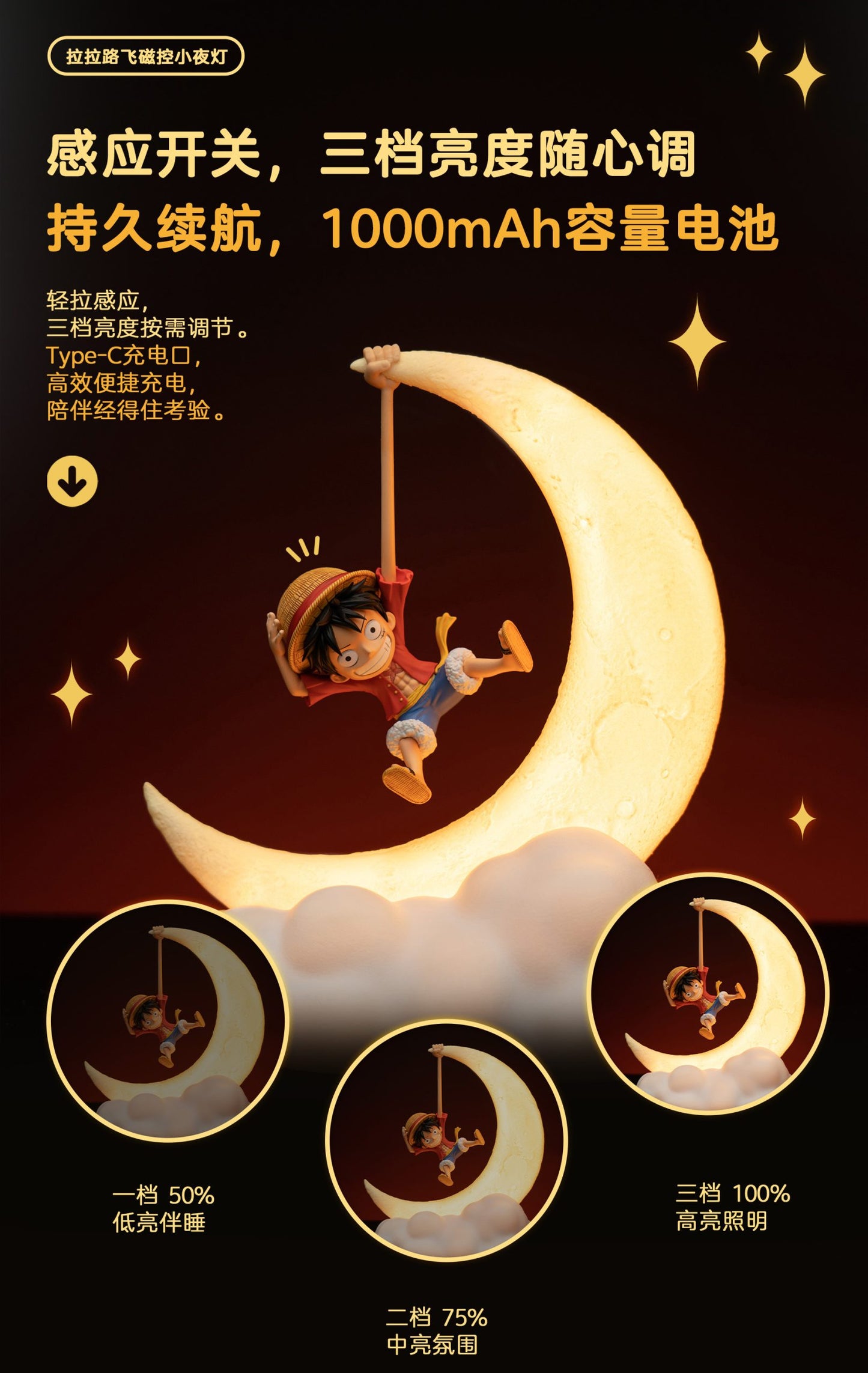 Happy Life One Piece - Luffy Magnetic Night Light