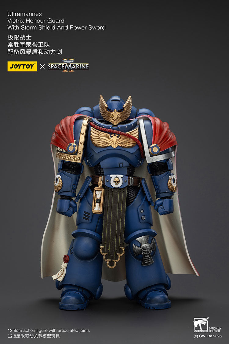 Joytoy 1/18 Warhammer 40k Space Marine Ultramarines - Victrix Honour Guard with Storm Shield And Power Sword