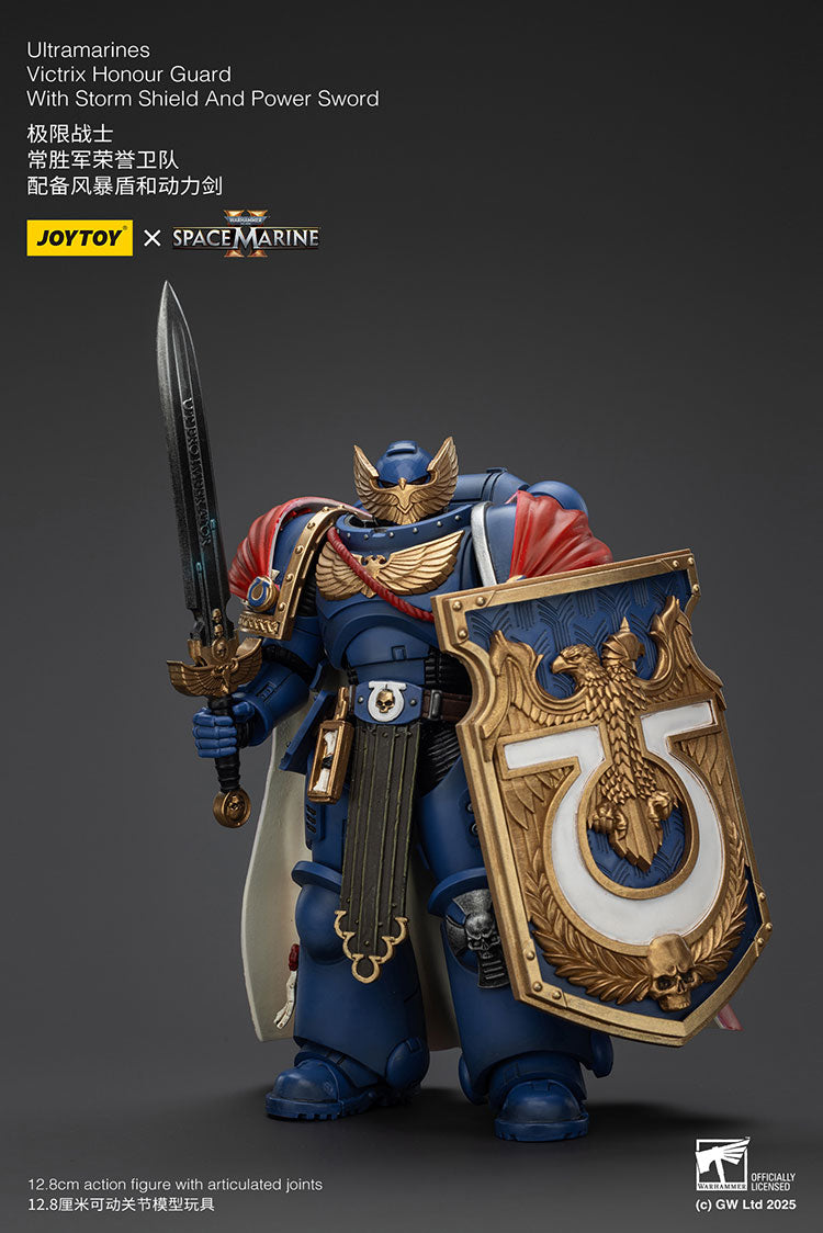 Joytoy 1/18 Warhammer 40k Space Marine Ultramarines - Victrix Honour Guard with Storm Shield And Power Sword
