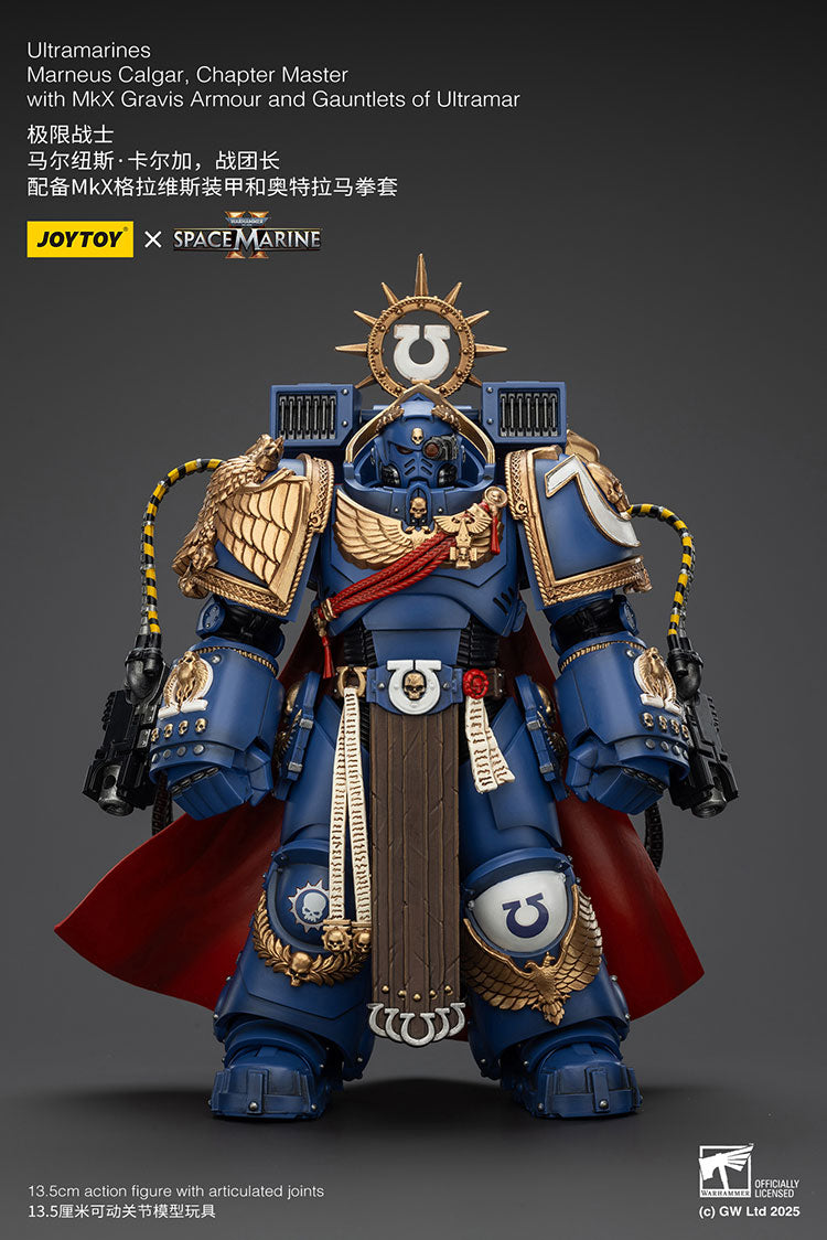 Joytoy 1/18 Warhammer 40k Space Marine Ultramarines - Marneus Calgar, Chapter Master with MKX Gravis Armour and Gauntlets of Ultramar