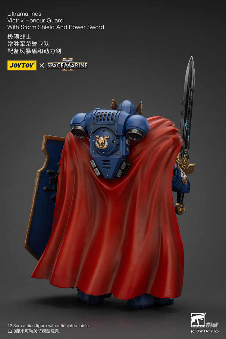 Joytoy 1/18 Warhammer 40k Space Marine Ultramarines - Victrix Honour Guard with Storm Shield And Power Sword