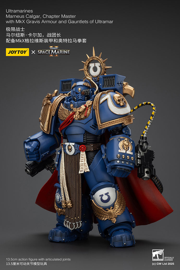 Joytoy 1/18 Warhammer 40k Space Marine Ultramarines - Marneus Calgar, Chapter Master with MKX Gravis Armour and Gauntlets of Ultramar