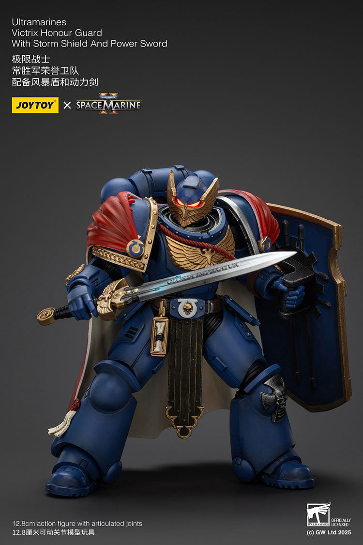 Joytoy 1/18 Warhammer 40k Space Marine Ultramarines - Victrix Honour Guard with Storm Shield And Power Sword