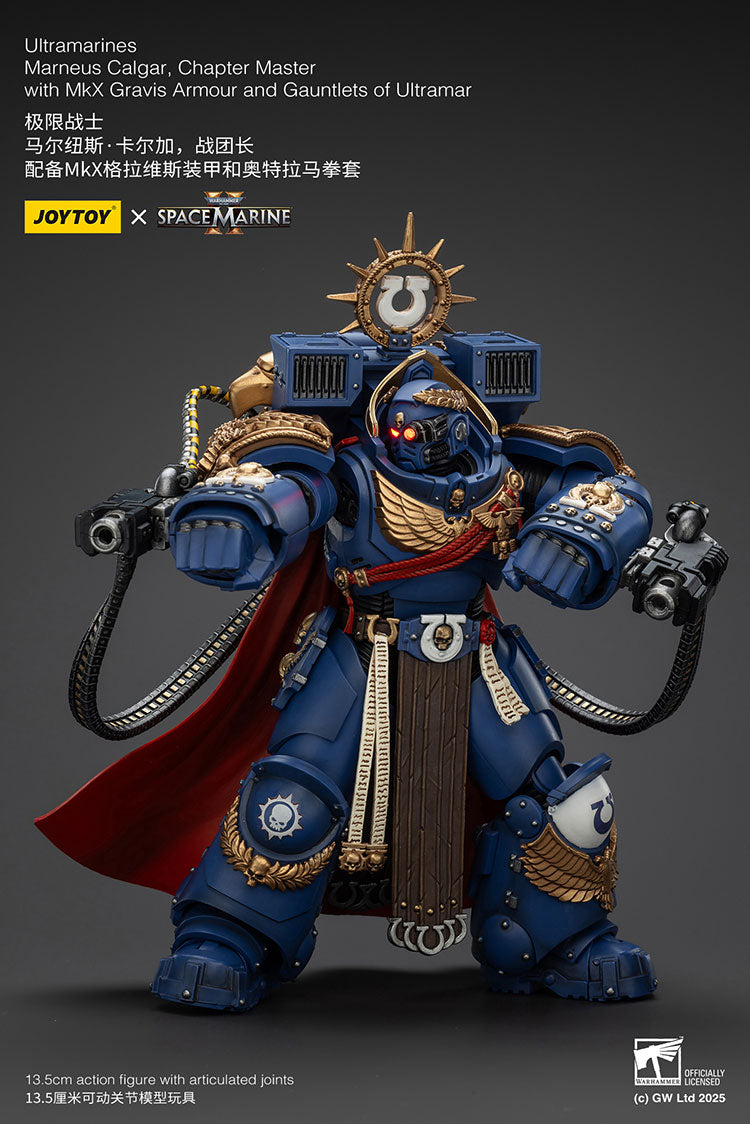 Joytoy 1/18 Warhammer 40k Space Marine Ultramarines - Marneus Calgar, Chapter Master with MKX Gravis Armour and Gauntlets of Ultramar