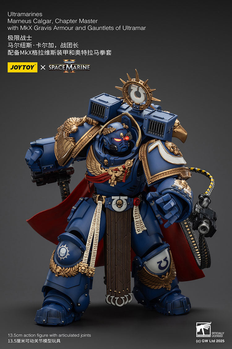 Joytoy 1/18 Warhammer 40k Space Marine Ultramarines - Marneus Calgar, Chapter Master with MKX Gravis Armour and Gauntlets of Ultramar
