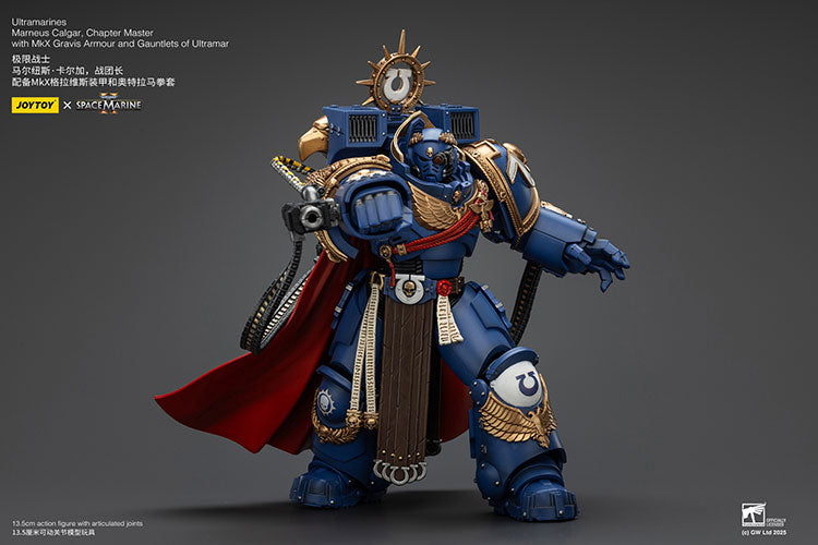Joytoy 1/18 Warhammer 40k Space Marine Ultramarines - Marneus Calgar, Chapter Master with MKX Gravis Armour and Gauntlets of Ultramar
