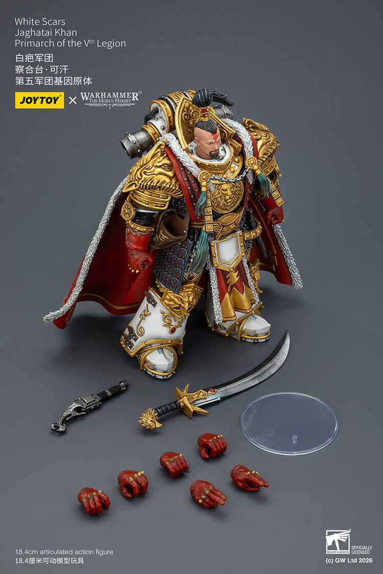 Joytoy 1/18 Warhammer The Horus Heresy White Scars Jaghatai Khan Primarch of the Vth Legion
