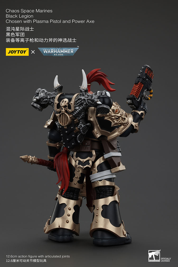 Joytoy 1/18 Warhammer 40k Chaos Space Marines Black Legion - Chosen with Plasma Pistol and Power Axe