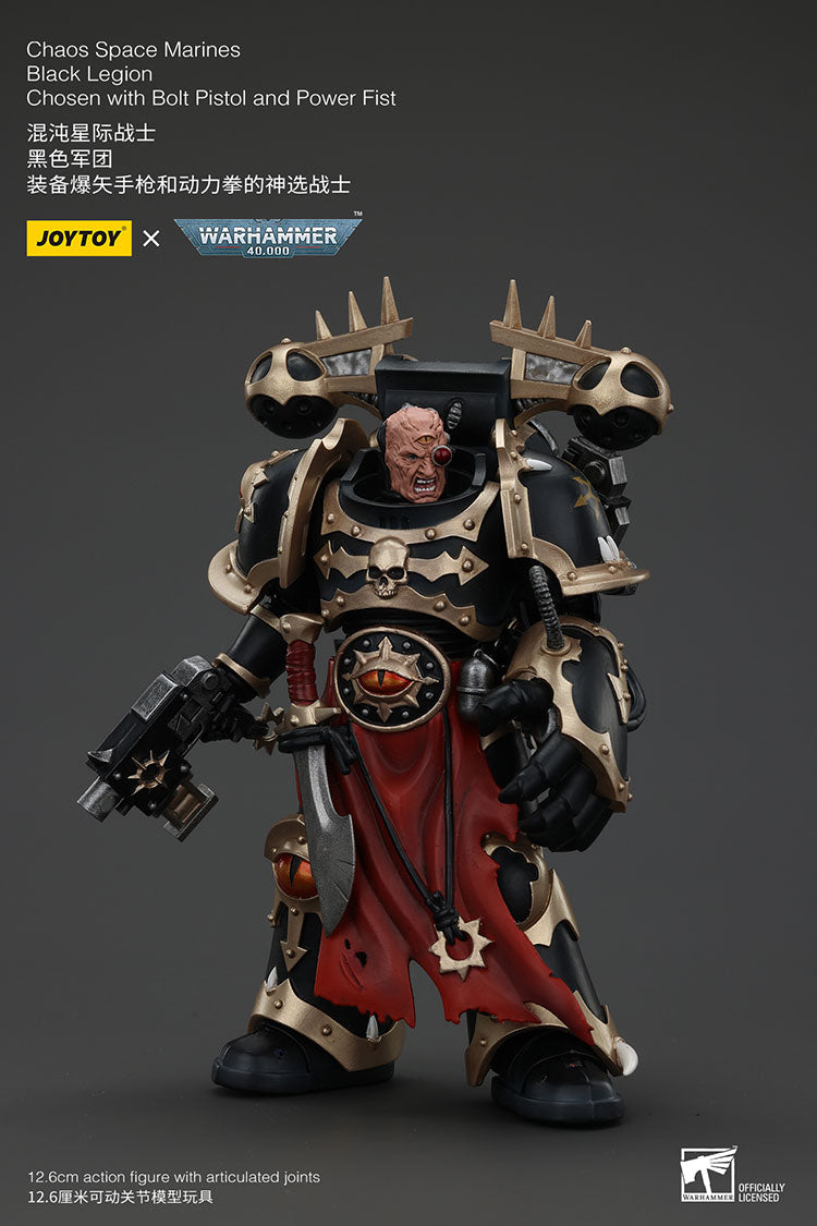 Joytoy 1/18 Warhammer 40k Chaos Space Marines Black Legion - Chosen with Bolt Pistol and Power Fist
