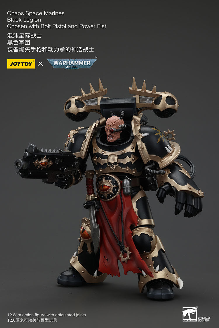 Joytoy 1/18 Warhammer 40k Chaos Space Marines Black Legion - Chosen with Bolt Pistol and Power Fist