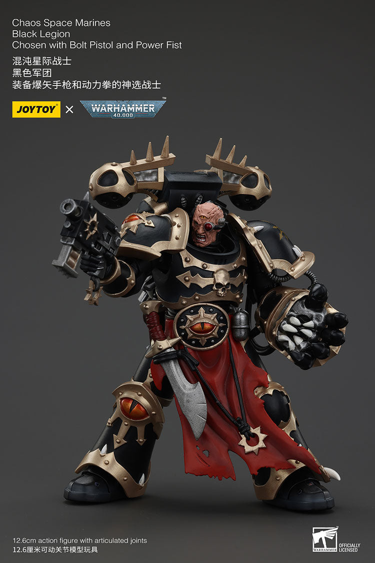 Joytoy 1/18 Warhammer 40k Chaos Space Marines Black Legion - Chosen with Bolt Pistol and Power Fist