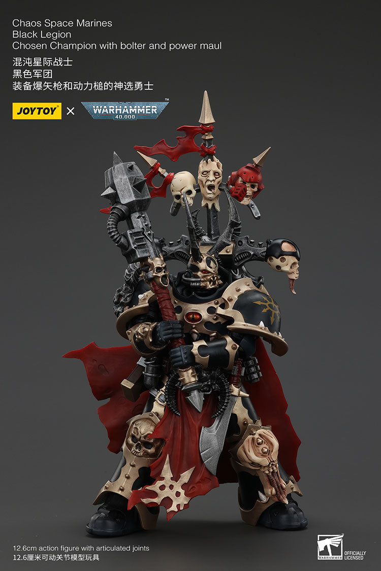 Joytoy 1/18 Warhammer 40k Chaos Space Marines Black Legion - Chosen Champion with Bolter and Power Maul
