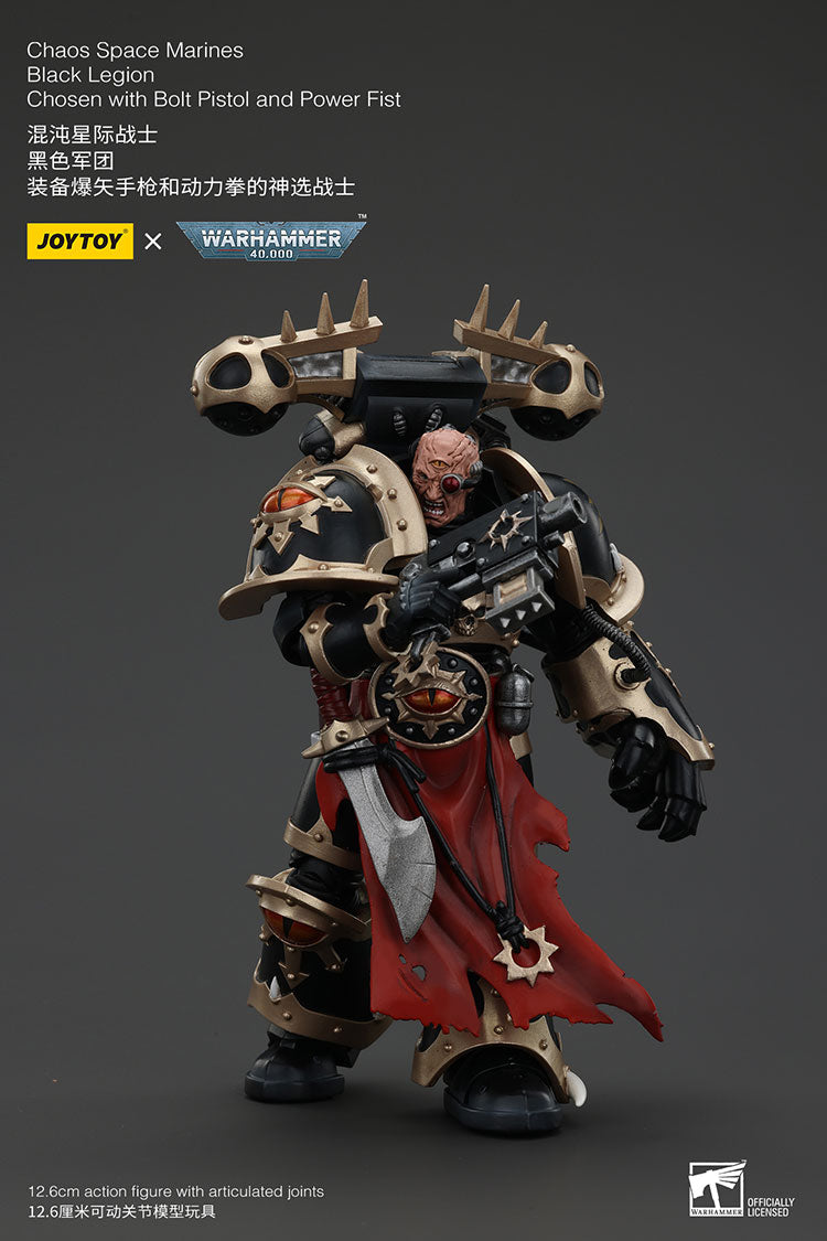 Joytoy 1/18 Warhammer 40k Chaos Space Marines Black Legion - Chosen with Bolt Pistol and Power Fist