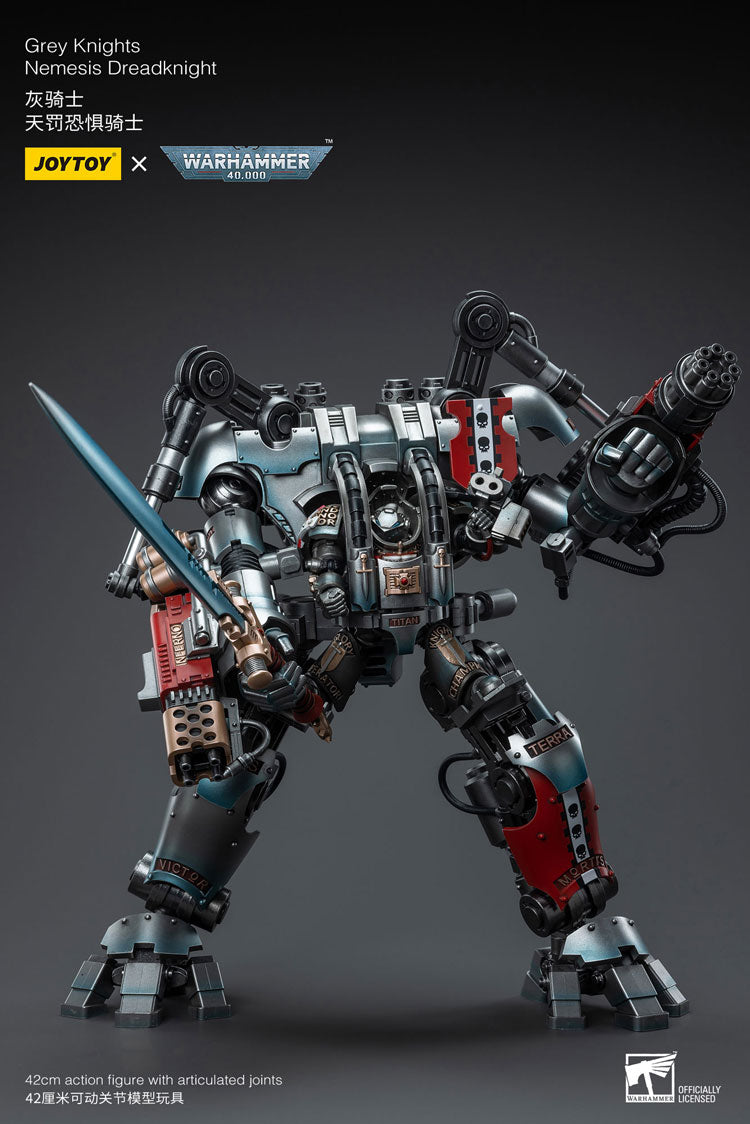 Joytoy 1/18 Warhammer 40K Grey Knights Nemesis Dreadknight with Terminator Caddon Vibova