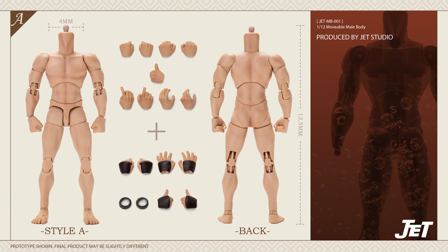Jet Studio 1/12 Moveable Male Body