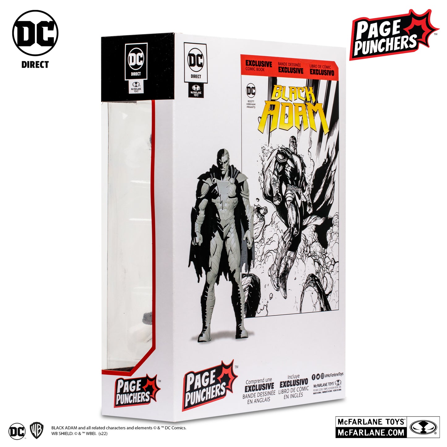 McFarlane Toys DC Direct Page Punchers 7 " Black Adam (Gold Label)(SDCC Line Art Variant)