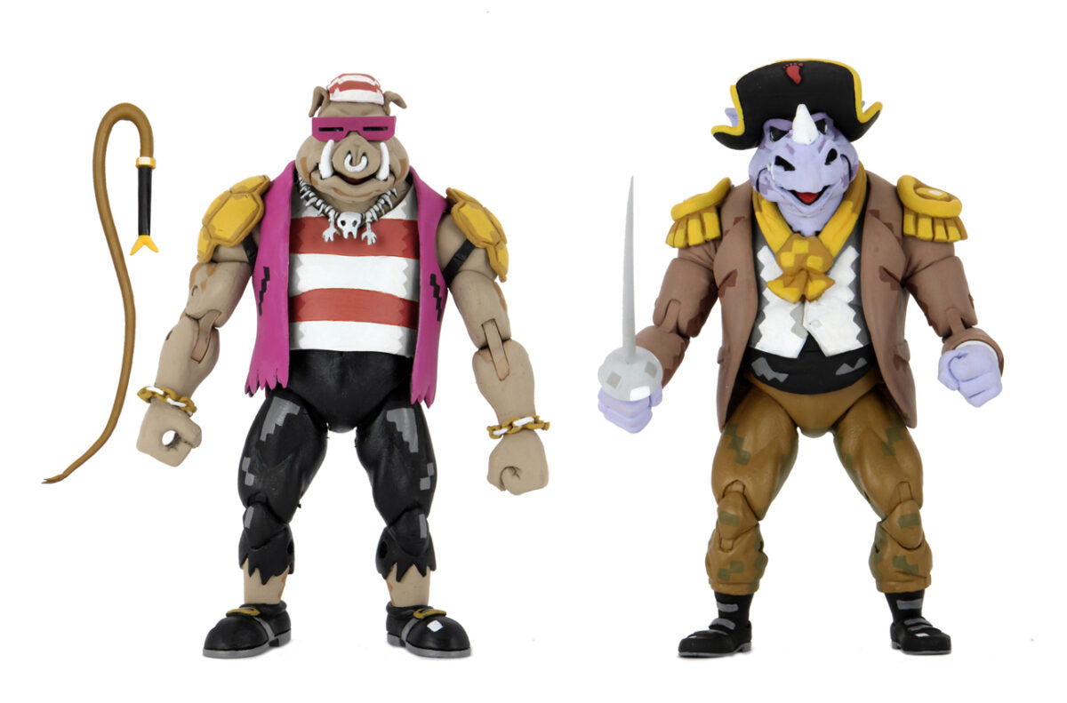 Neca Ultimate Teenage Mutant Ninja Turtles Turtles in Time Pirate Rocksteady and Bebop