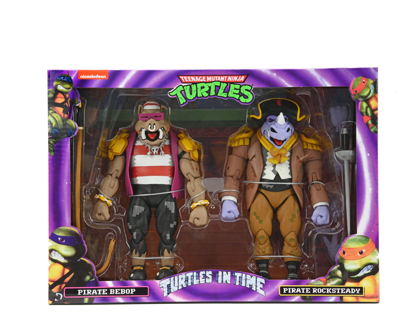 Neca Ultimate Teenage Mutant Ninja Turtles Turtles in Time Pirate Rocksteady and Bebop