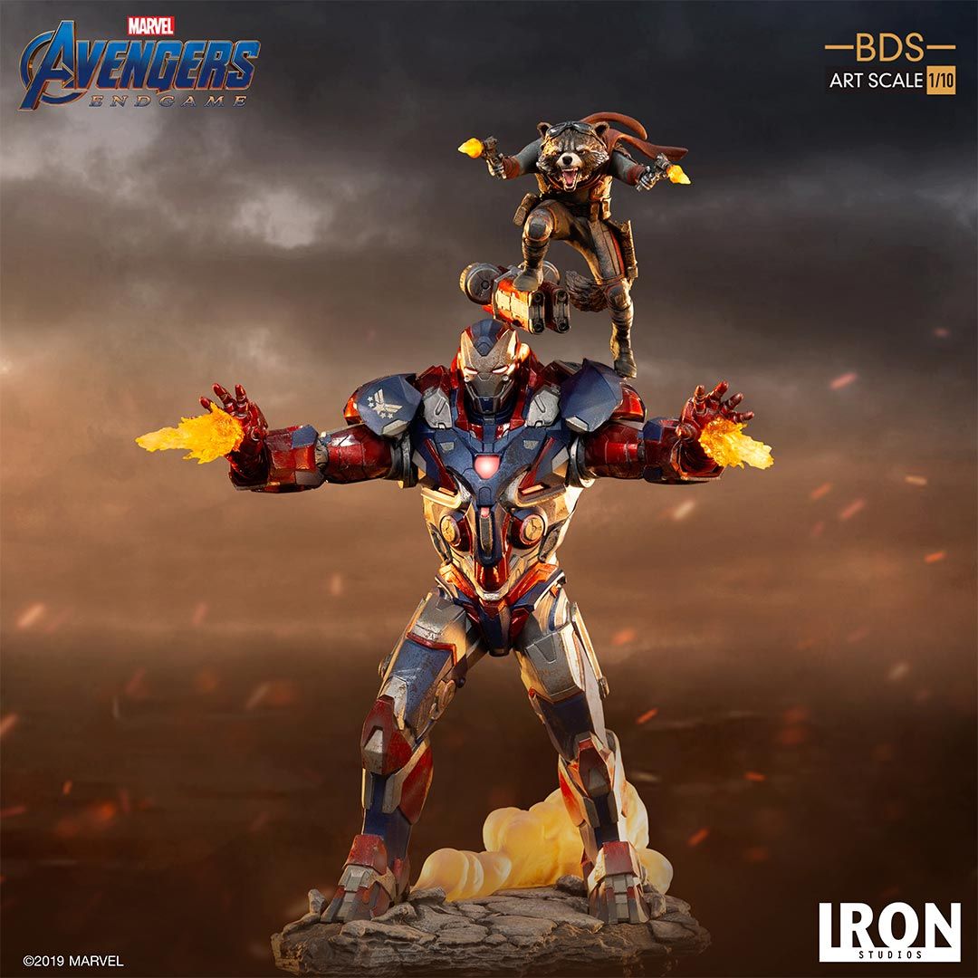 Iron Studios Art Scale 1/10 Marvel Avengers Endgame Iron Patriot and Rocket Raccoon