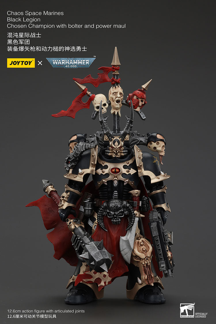 Joytoy 1/18 Warhammer 40k Chaos Space Marines Black Legion - Chosen Champion with Bolter and Power Maul