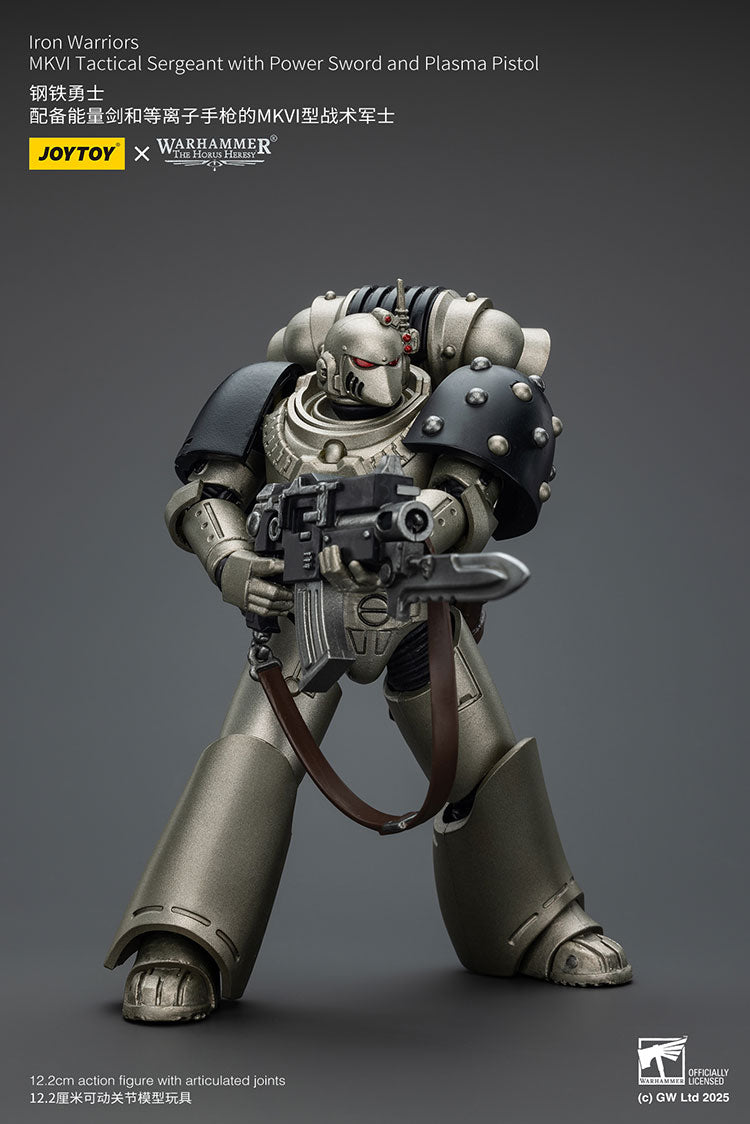 Joytoy 1/18 Warhammer The Horus Heresy Iron Warriors - MKVI Tactical Sergeant with Power Sword and Plasma Pistol