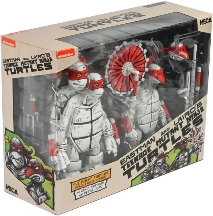 Neca Teenage Mutant Ninja Turtles The First Sketch Turtles (Black & White) 2-Pack