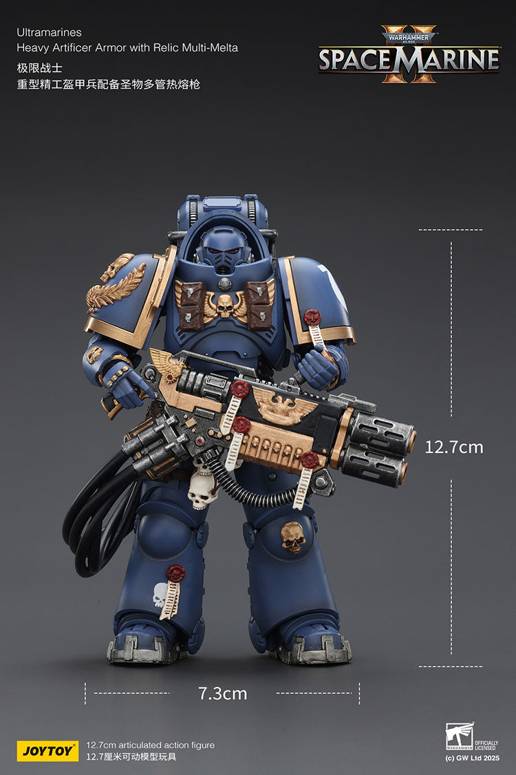 Joytoy 1/18 Warhammer 40k Space Marine Ultramarines - Heavy Artificer Armor with Relic Multi-Melta