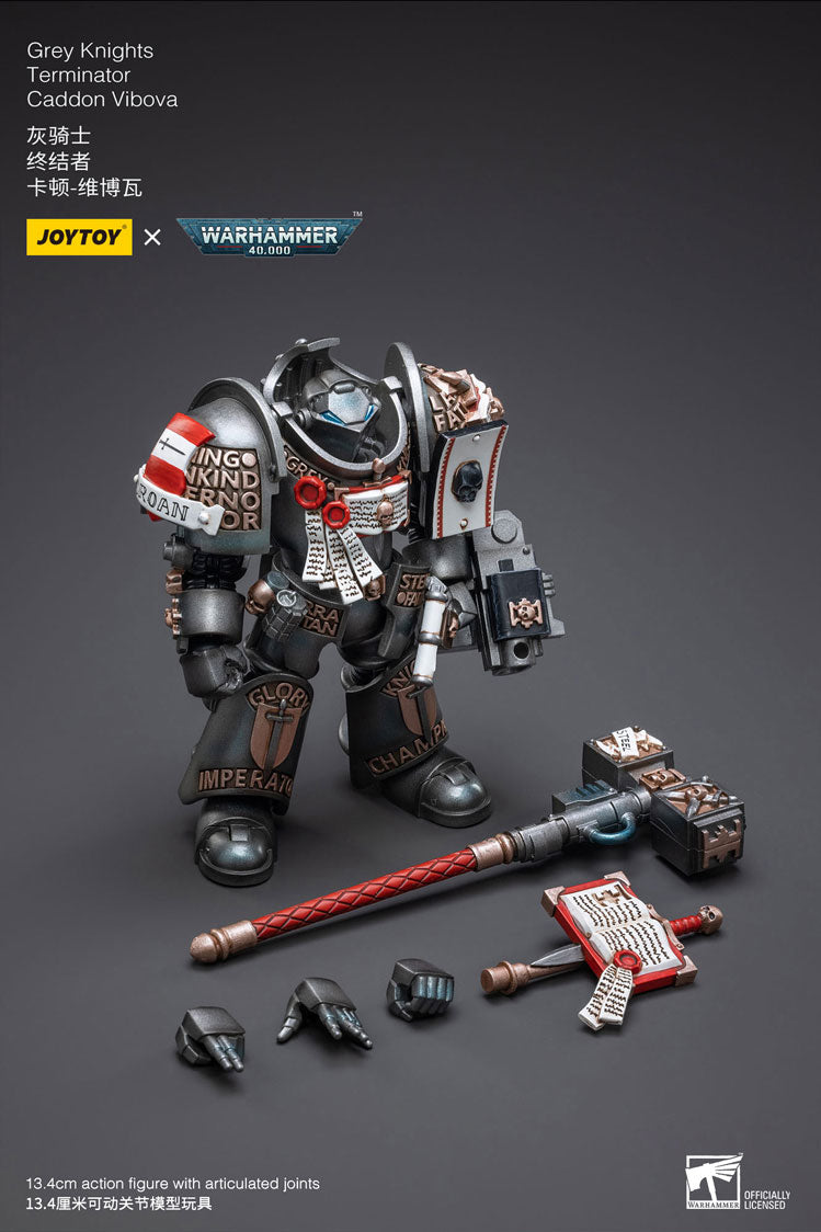 Joytoy 1/18 Warhammer 40K Grey Knights Nemesis Dreadknight with Terminator Caddon Vibova