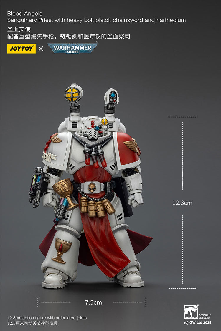 Joytoy 1/18 Warhammer 40k Blood Angels - Sanguinary Priest with Heavy bolt pistol, chainsword and narthecium