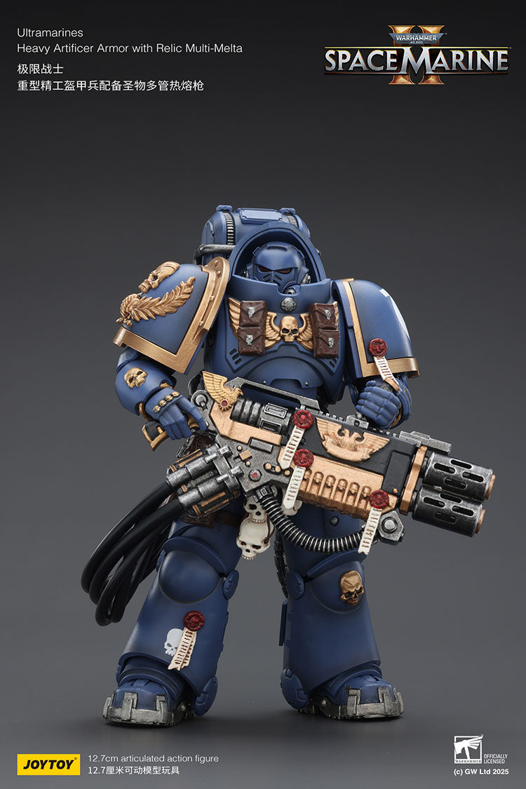 Joytoy 1/18 Warhammer 40k Space Marine Ultramarines - Heavy Artificer Armor with Relic Multi-Melta
