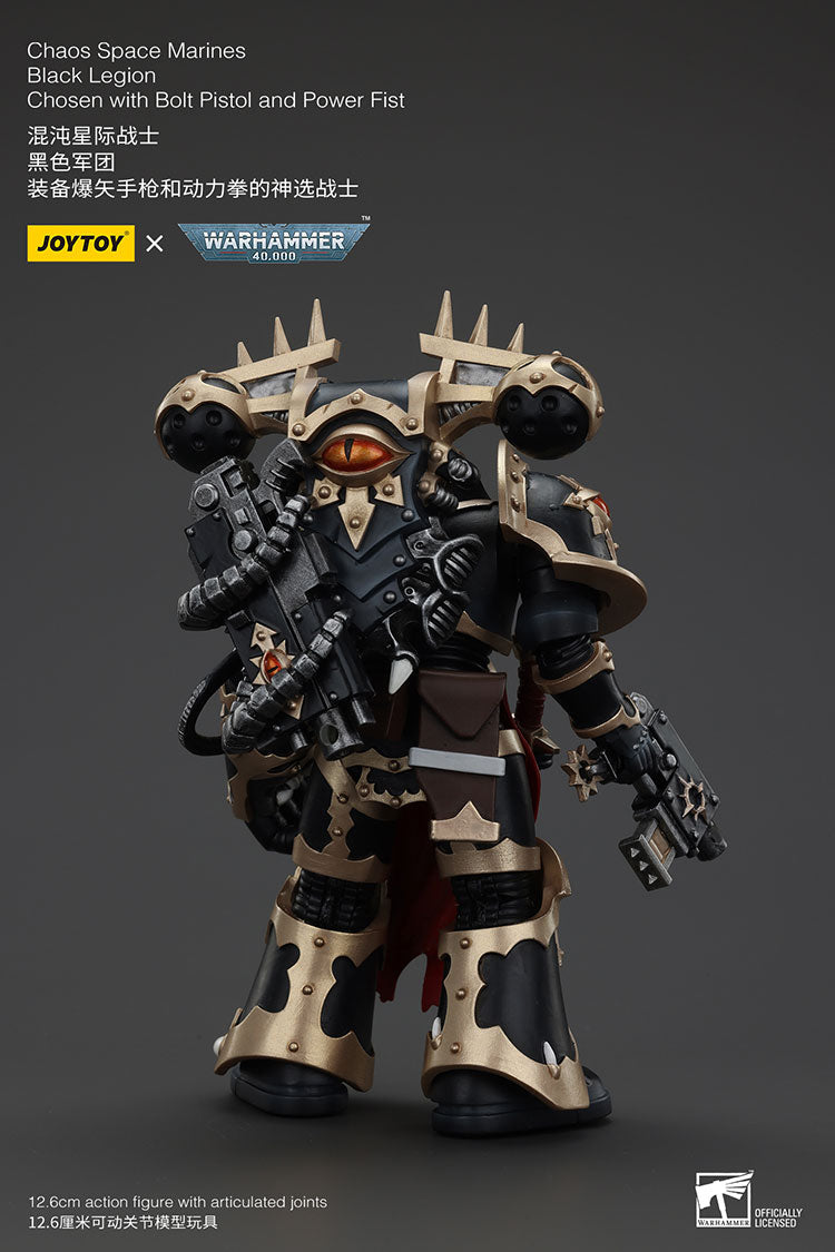 Joytoy 1/18 Warhammer 40k Chaos Space Marines Black Legion - Chosen with Bolt Pistol and Power Fist