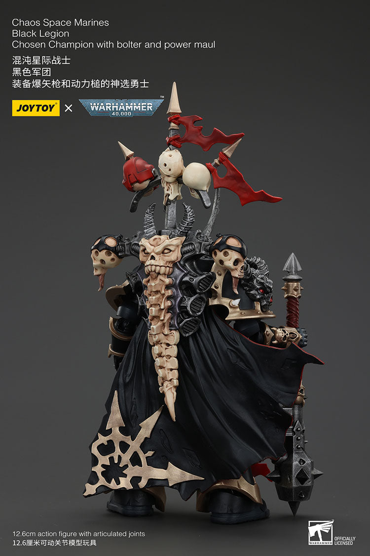 Joytoy 1/18 Warhammer 40k Chaos Space Marines Black Legion - Chosen Champion with Bolter and Power Maul