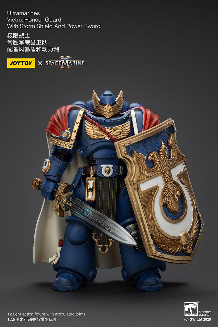 Joytoy 1/18 Warhammer 40k Space Marine Ultramarines - Victrix Honour Guard with Storm Shield And Power Sword