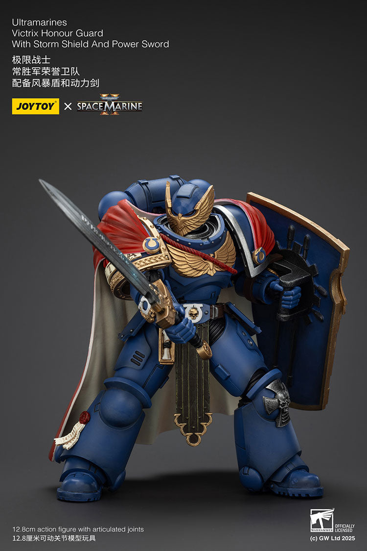 Joytoy 1/18 Warhammer 40k Space Marine Ultramarines - Victrix Honour Guard with Storm Shield And Power Sword