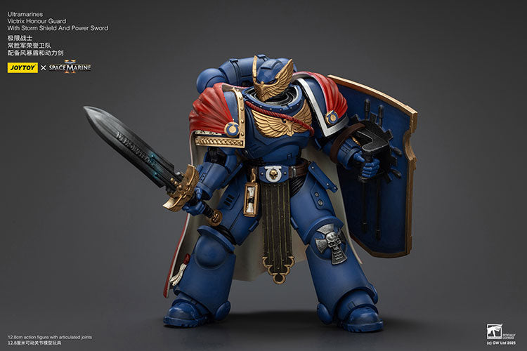 Joytoy 1/18 Warhammer 40k Space Marine Ultramarines - Victrix Honour Guard with Storm Shield And Power Sword