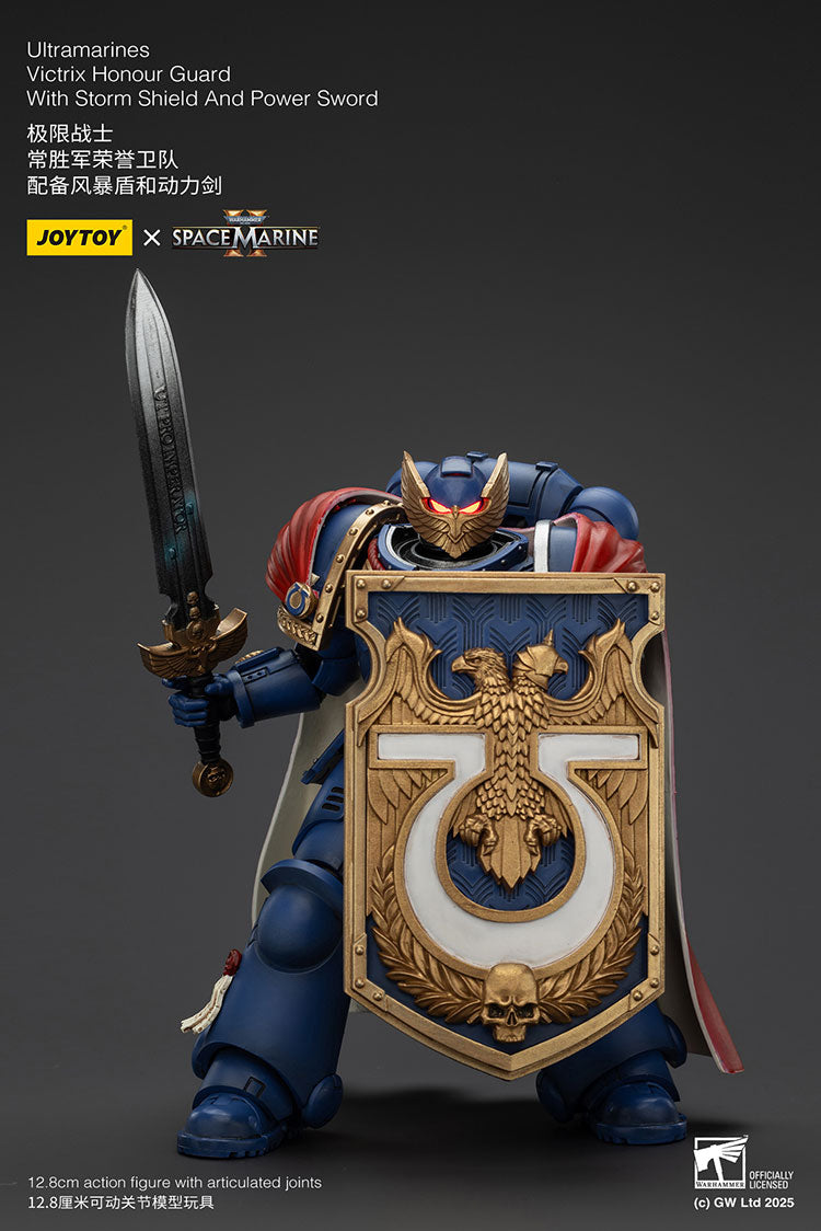 Joytoy 1/18 Warhammer 40k Space Marine Ultramarines - Victrix Honour Guard with Storm Shield And Power Sword