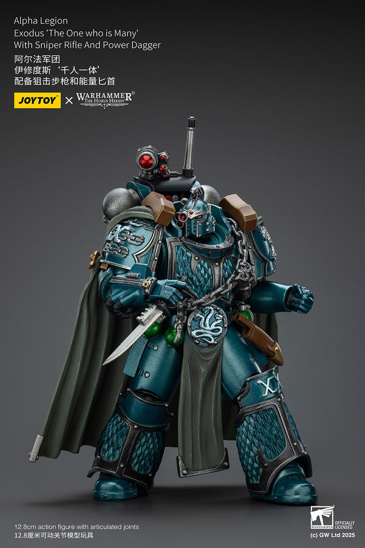 Joytoy 1/18 Warhammer The Horus Heresy Alpha Legion - Exodus 'The One who is Many’ With Sniper Rifle And Power Dagger