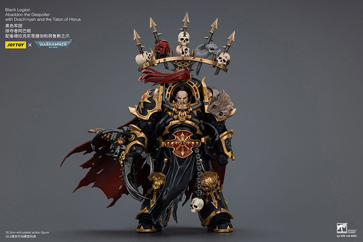 Joytoy 1/18 Warhammer 40k Black Legion - Abaddon the Despoiler with Drach'nyen and the Talon of Horus
