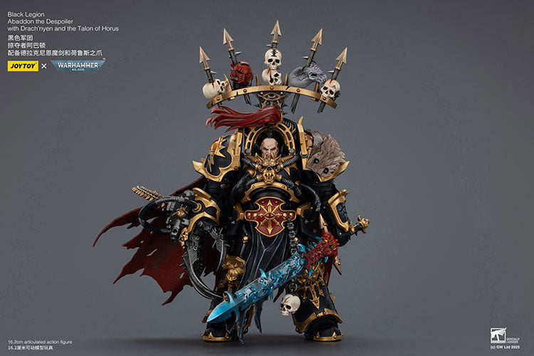 Joytoy 1/18 Warhammer 40k Black Legion - Abaddon the Despoiler with Drach'nyen and the Talon of Horus