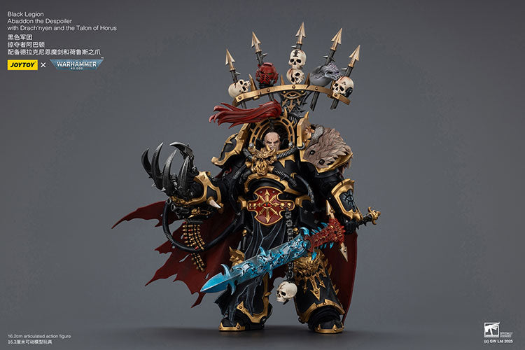 Joytoy 1/18 Warhammer 40k Black Legion - Abaddon the Despoiler with Drach'nyen and the Talon of Horus