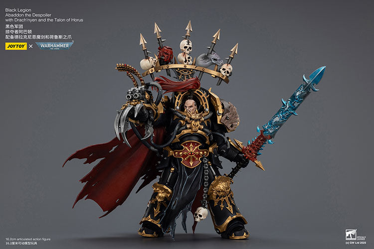 Joytoy 1/18 Warhammer 40k Black Legion - Abaddon the Despoiler with Drach'nyen and the Talon of Horus