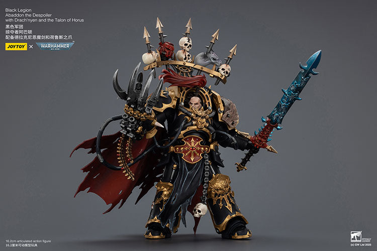 Joytoy 1/18 Warhammer 40k Black Legion - Abaddon the Despoiler with Drach'nyen and the Talon of Horus