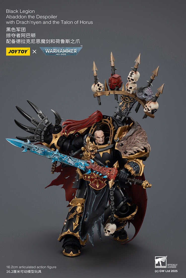 Joytoy 1/18 Warhammer 40k Black Legion - Abaddon the Despoiler with Drach'nyen and the Talon of Horus