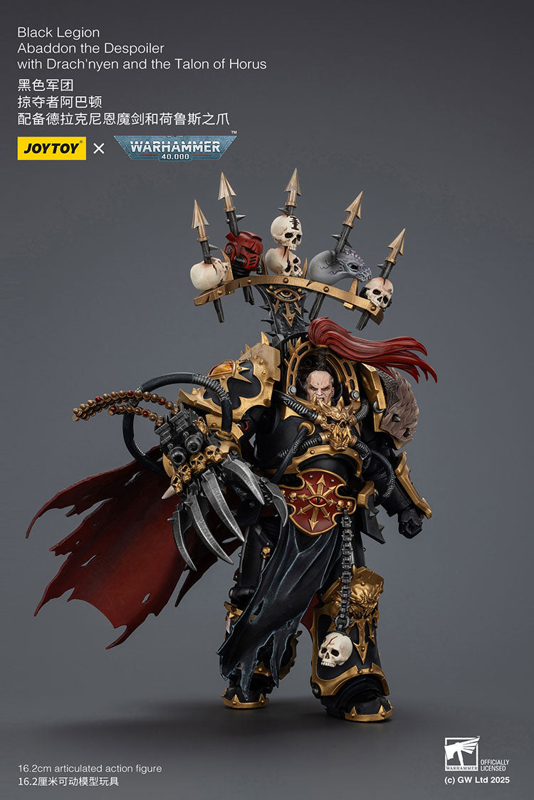 Joytoy 1/18 Warhammer 40k Black Legion - Abaddon the Despoiler with Drach'nyen and the Talon of Horus