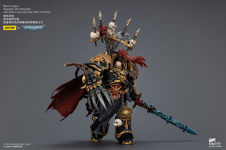 Joytoy 1/18 Warhammer 40k Black Legion - Abaddon the Despoiler with Drach'nyen and the Talon of Horus