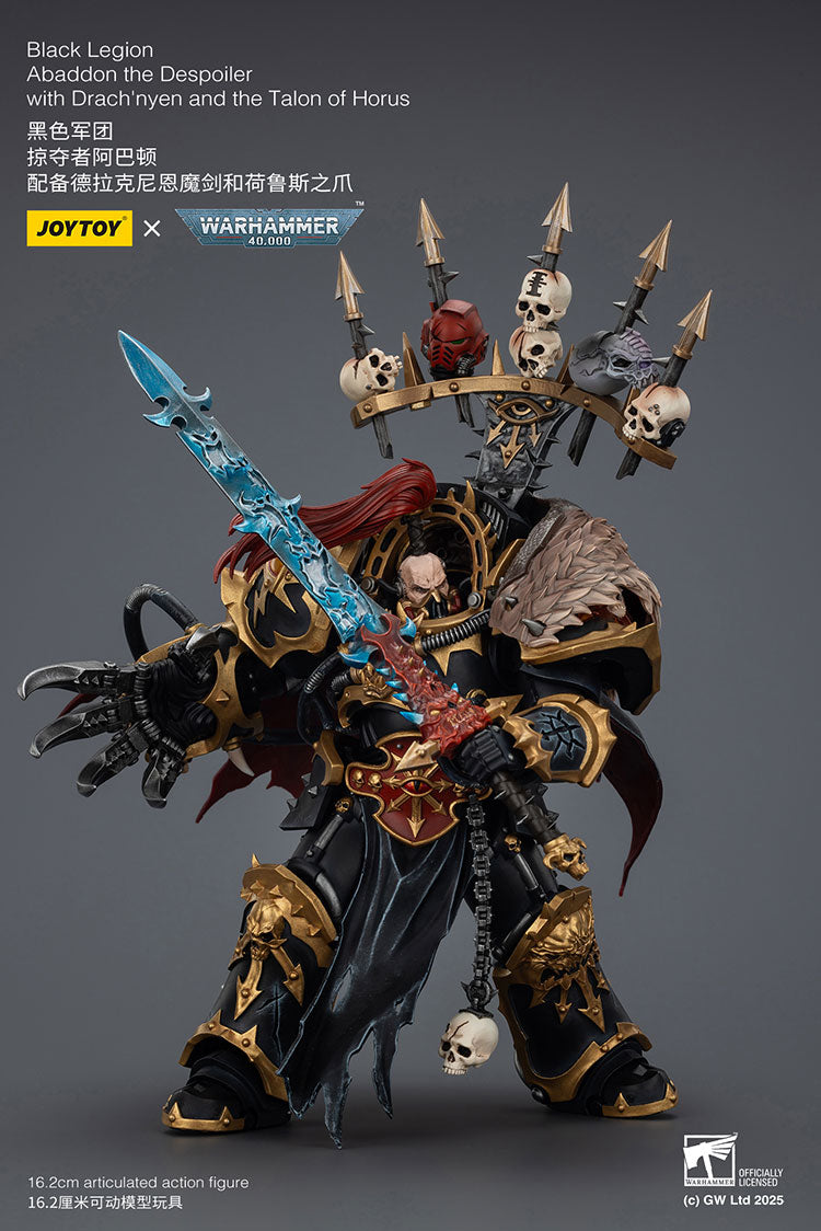 Joytoy 1/18 Warhammer 40k Black Legion - Abaddon the Despoiler with Drach'nyen and the Talon of Horus